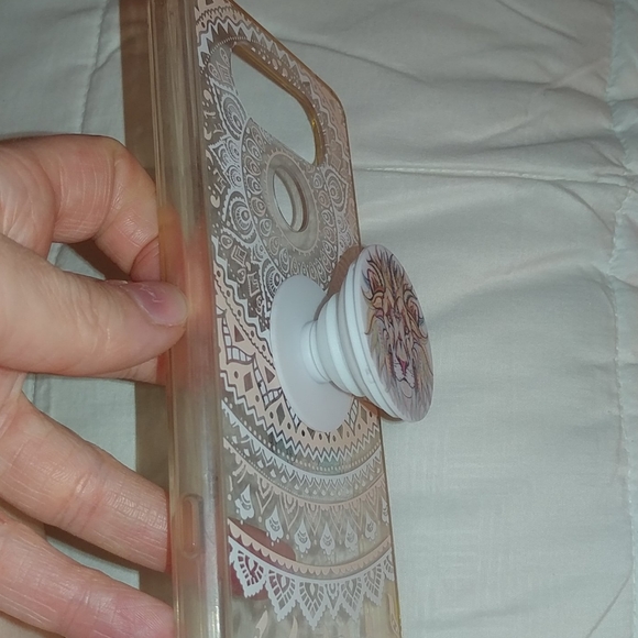 Lg v20 case with popsocket lion face mandala desig - Picture 2 of 4